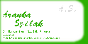 aranka szilak business card